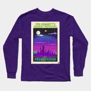 Basic Income for human progress Long Sleeve T-Shirt